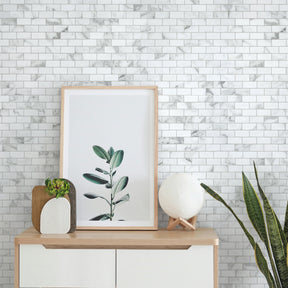 Subway Carrara White Peel and Stick Backsplash Tile
