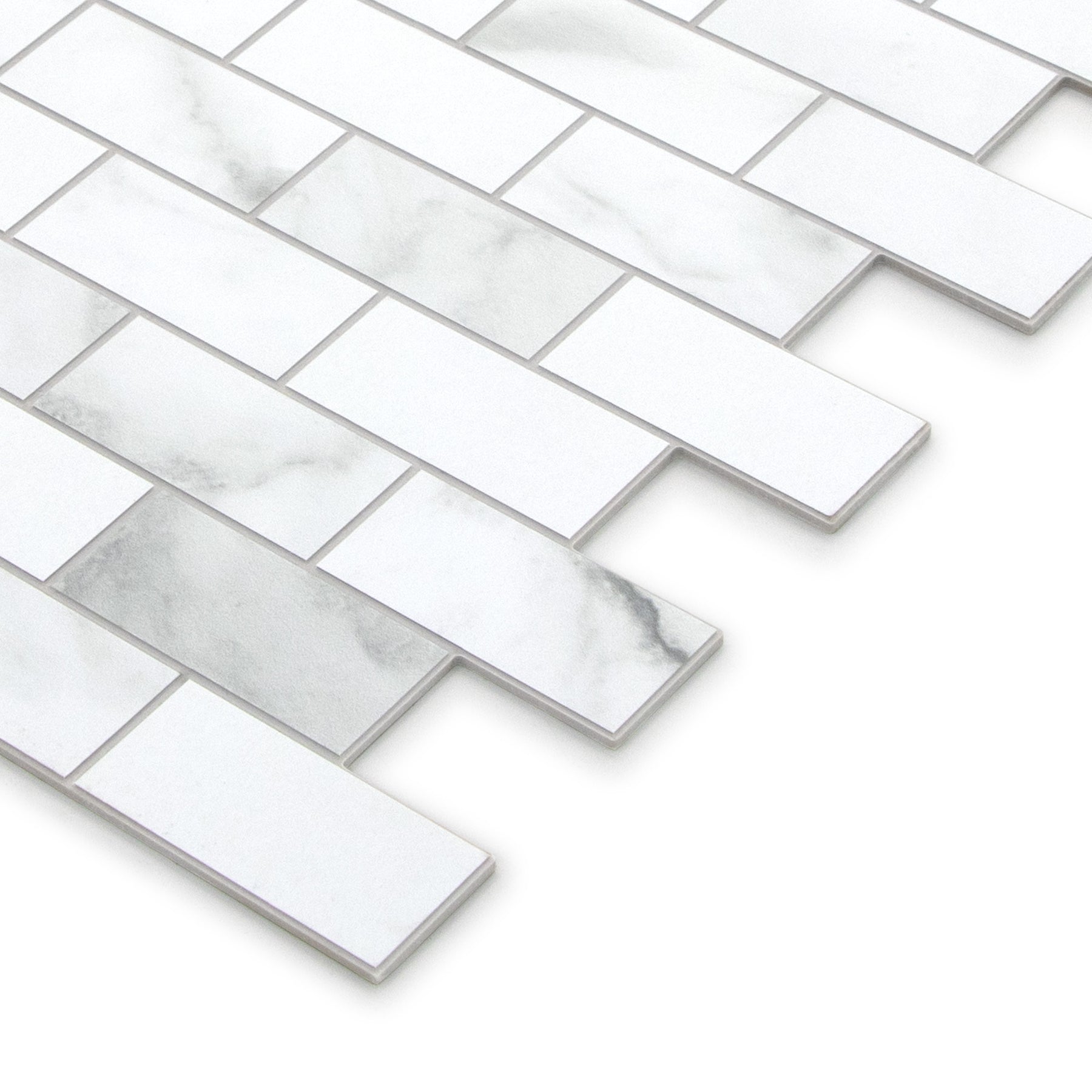 Subway Carrara White Peel and Stick Backsplash Tile