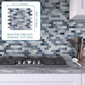Subway Blue Cement Peel and Stick Backsplash Tile