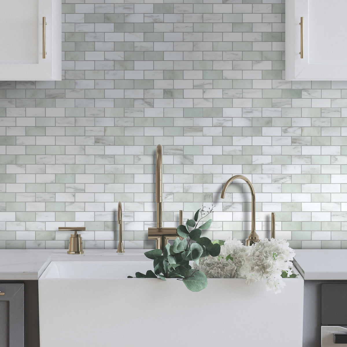 Subway Emerald Green Peel and Stick Backsplash Tile