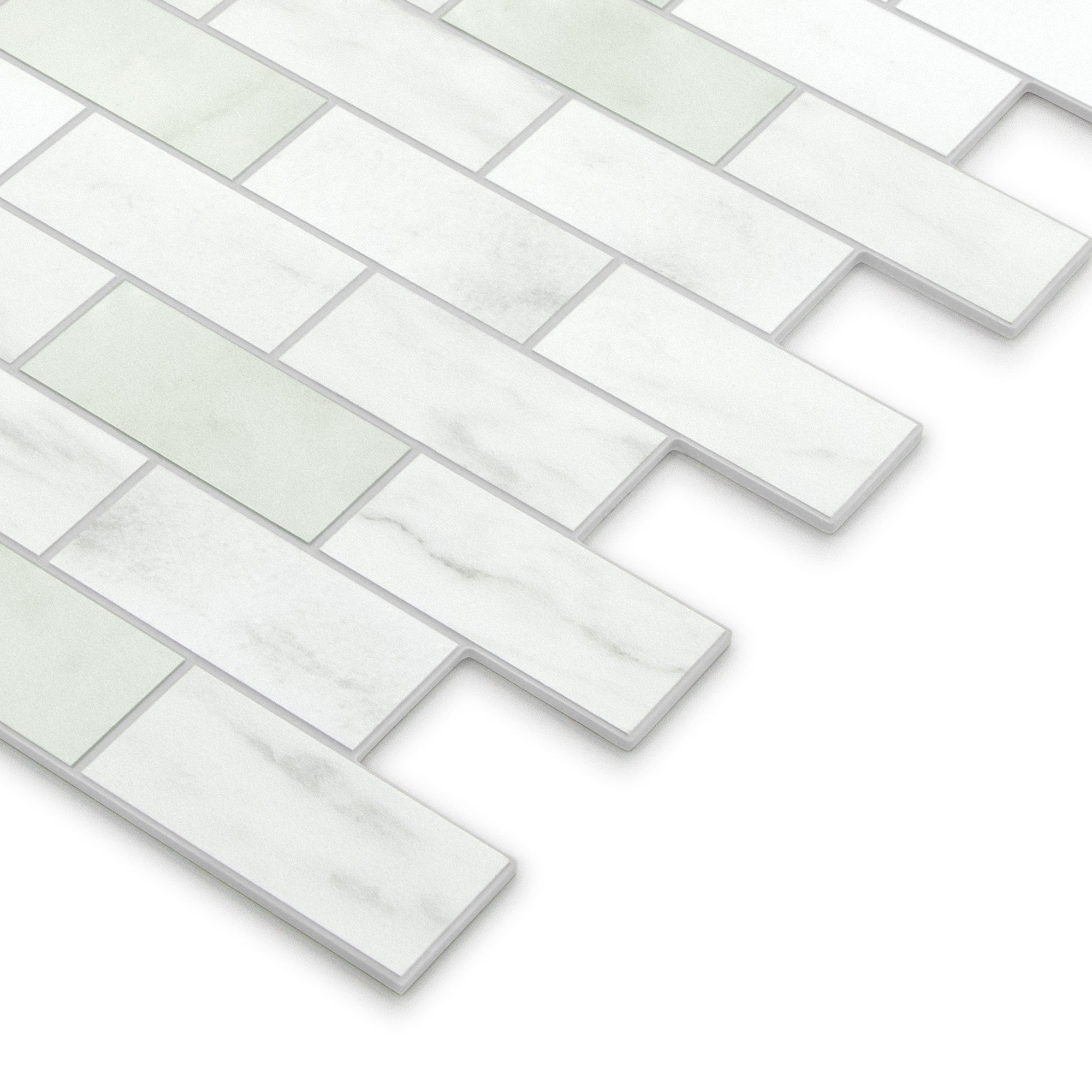 Brick Emerald Green Peel and Stick Backsplash Tile