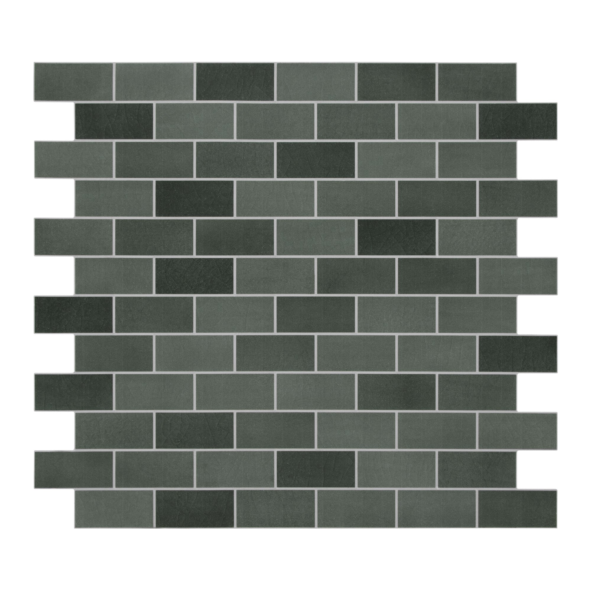 Brick Green Mixed Peel and Stick Backsplash Tile