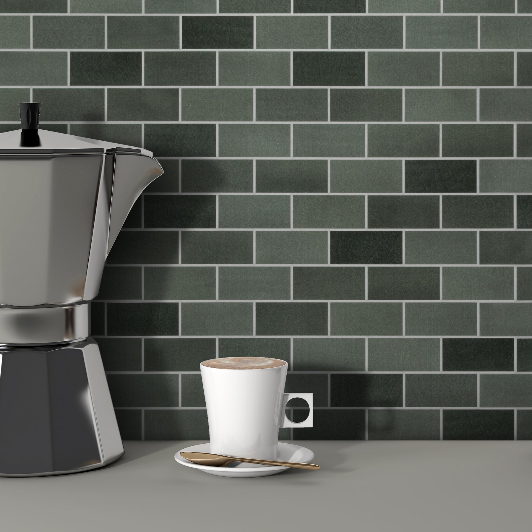 Subway Green Mixed Peel and Stick Backsplash Tile