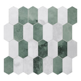 Small Picket Cement Green Peel and Stick Tile