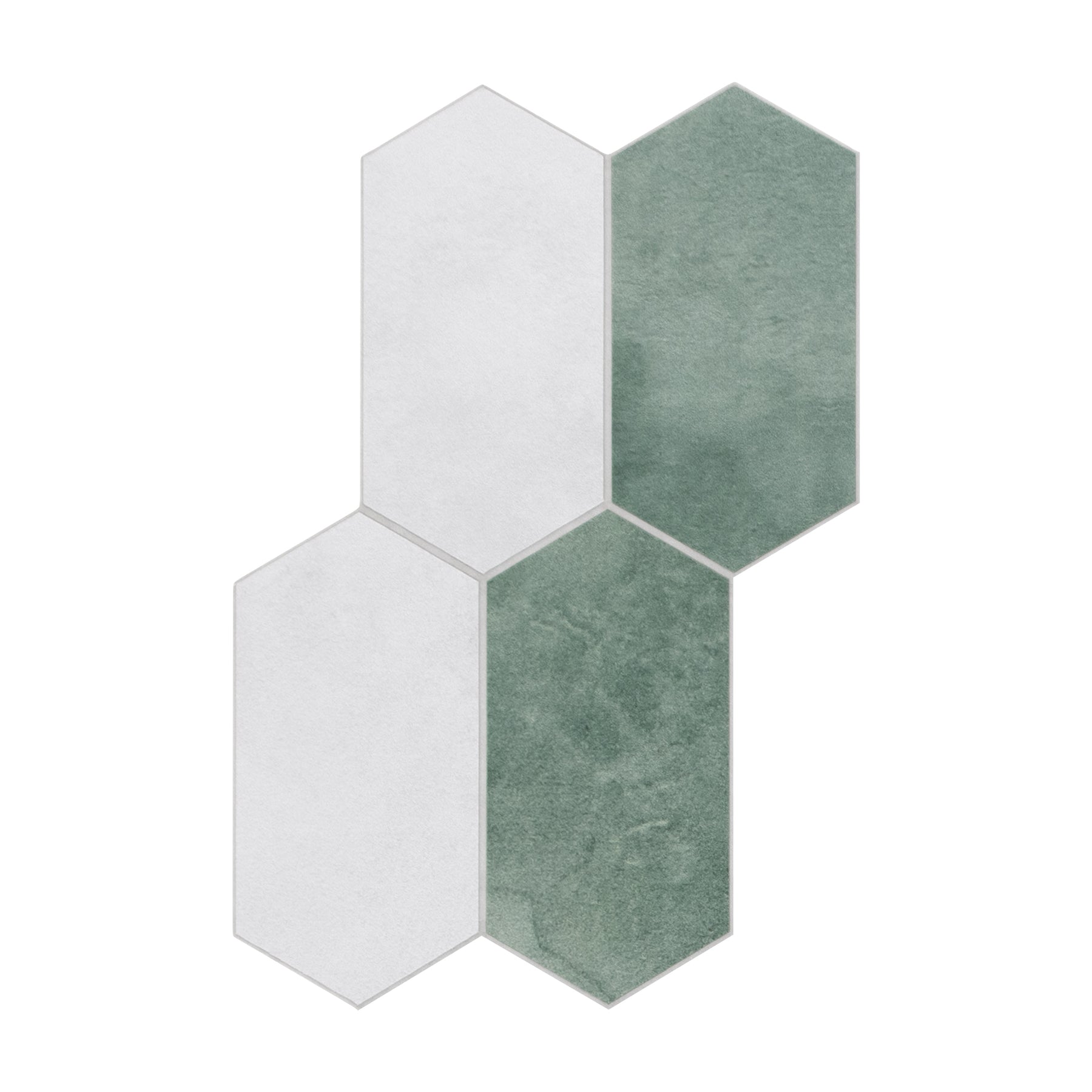 Small Picket Cement Green Peel and Stick Tile