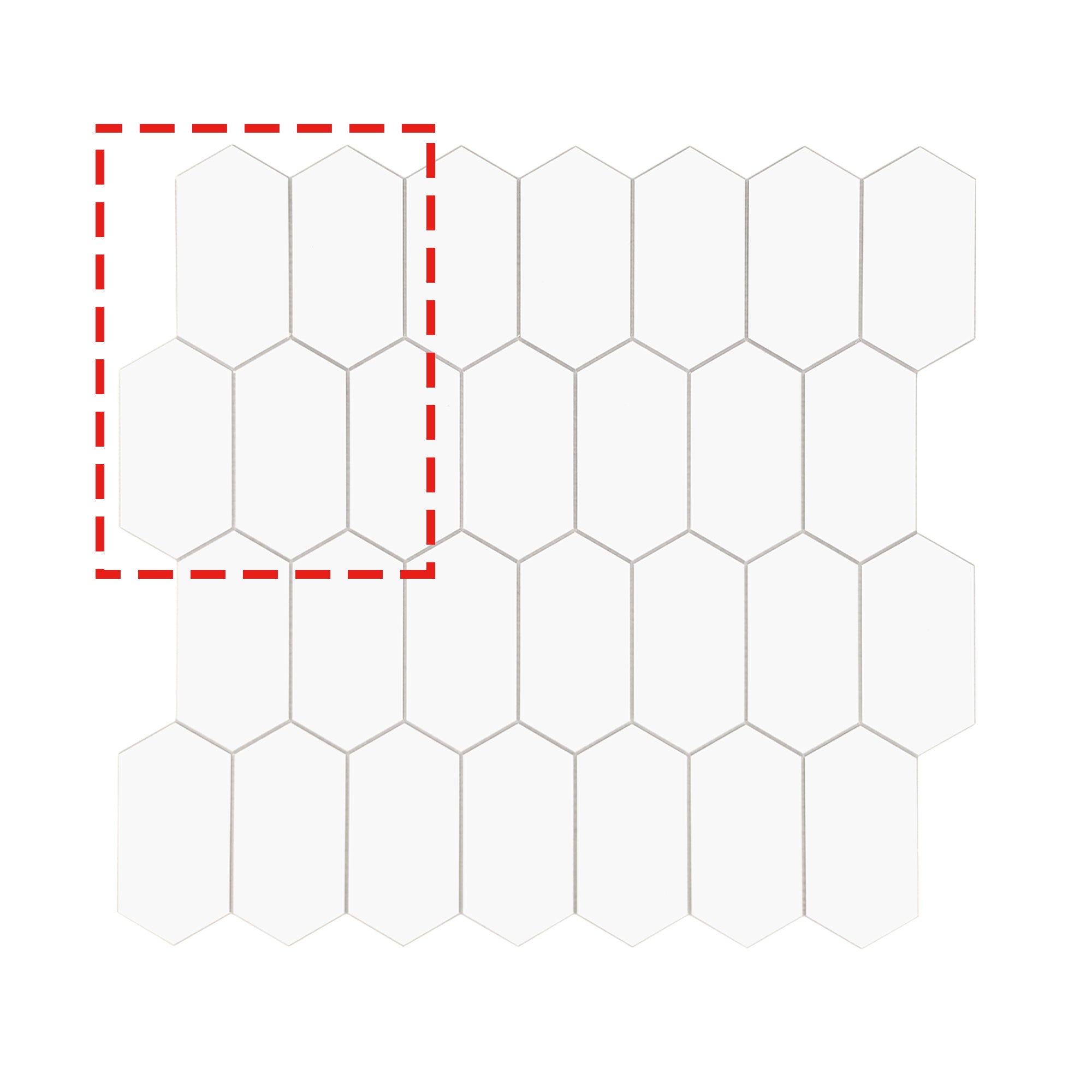 Small Picket White Peel and Stick Tile