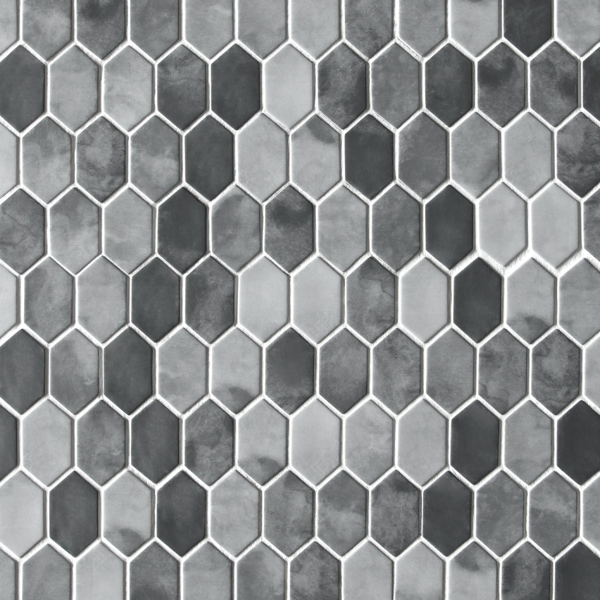 Picket Gray Recycled Glass Floor and Wall Mosaic Tile