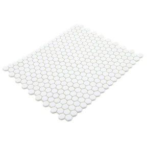 Hexagon White Recycled Glass Floor And Wall Mosaic Tile