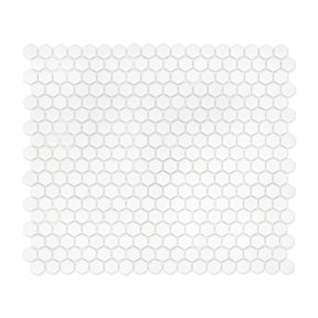 Hexagon White Recycled Glass Floor And Wall Mosaic Tile