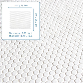 Hexagon White Recycled Glass Floor And Wall Mosaic Tile