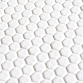 Hexagon White Recycled Glass Floor And Wall Mosaic Tile