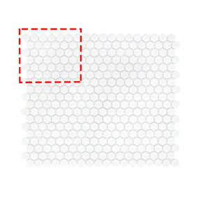 Hexagon White Recycled Glass Floor And Wall Mosaic Tile