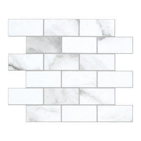 Subway Carrara White Peel and Stick Backsplash Tile