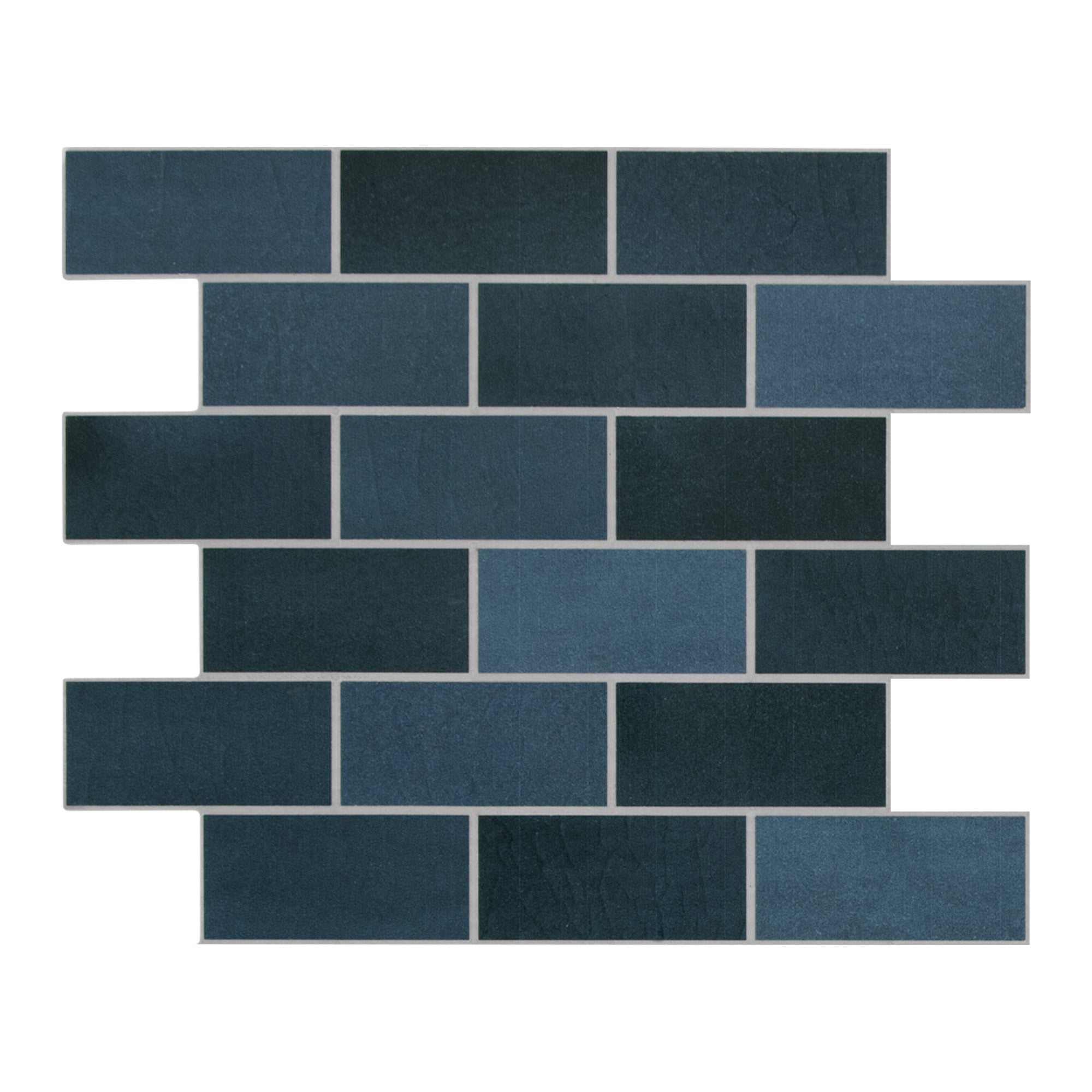 Brick Blue Mixed Peel and Stick Backsplash Tile
