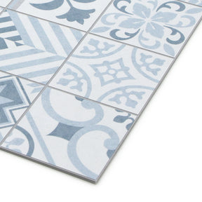 Patterned Blue Peel And Stick Backsplash Square Wall Tile