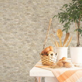 3D Beige Natural Marble Peel and Stick Backsplash Tile