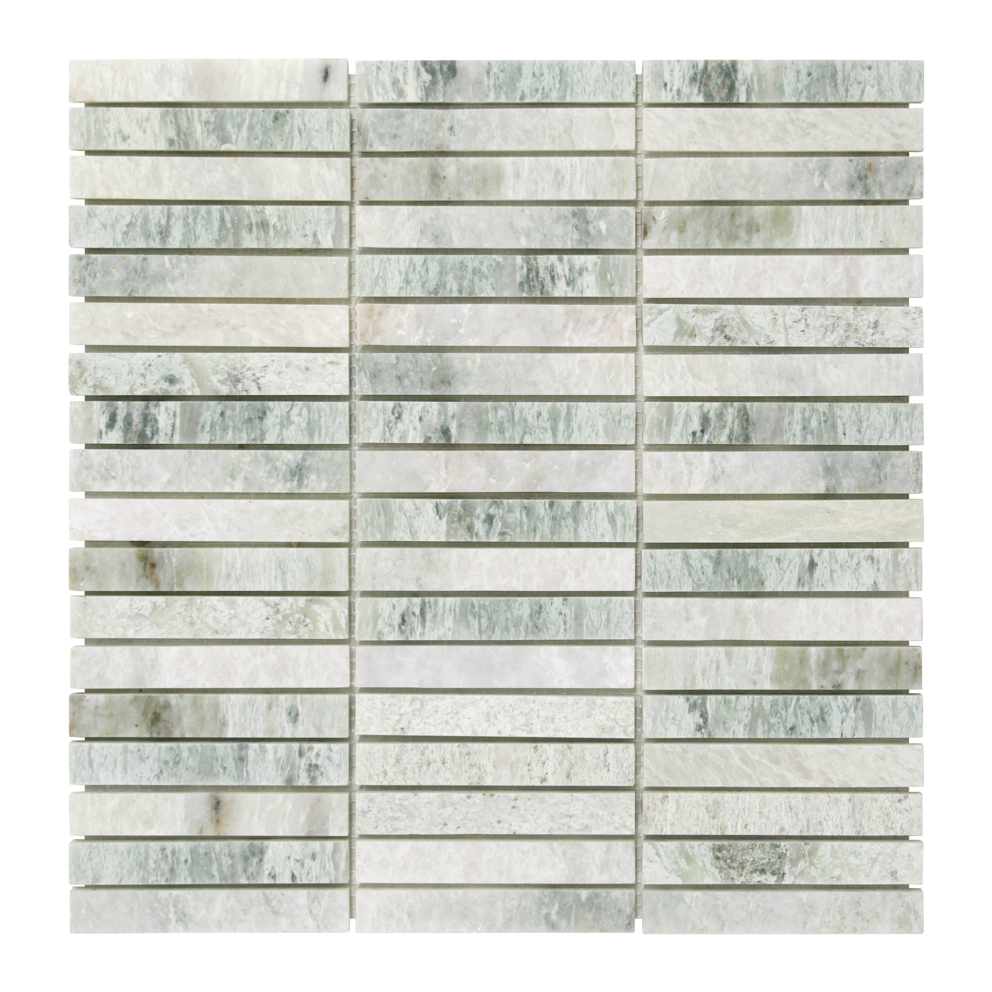 Stacked Green Natural Marble Floor and Wall Mosaic Tile