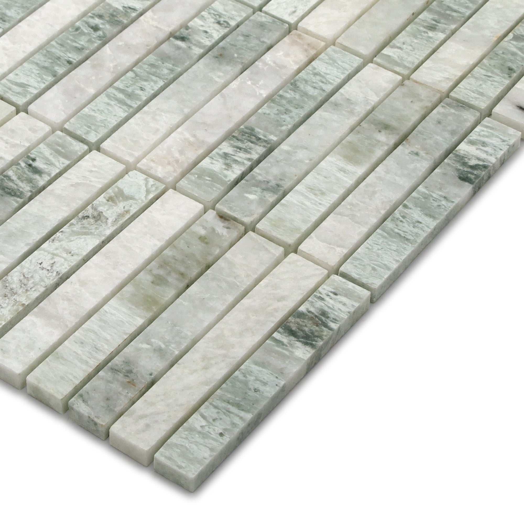 Stacked Green Natural Marble Floor and Wall Mosaic Tile