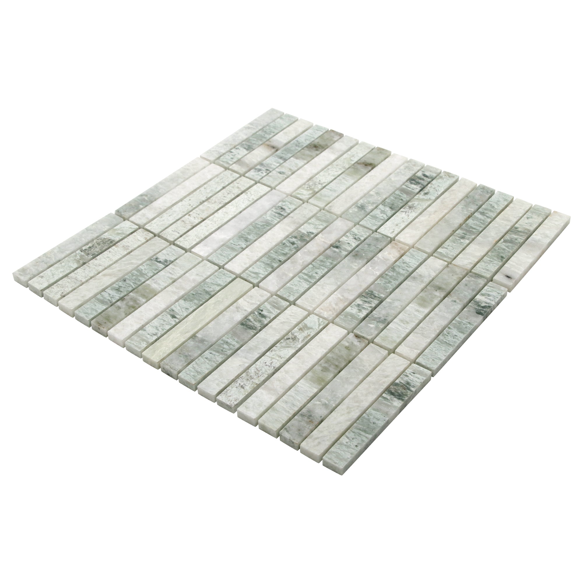 Stacked Green Natural Marble Floor and Wall Mosaic Tile
