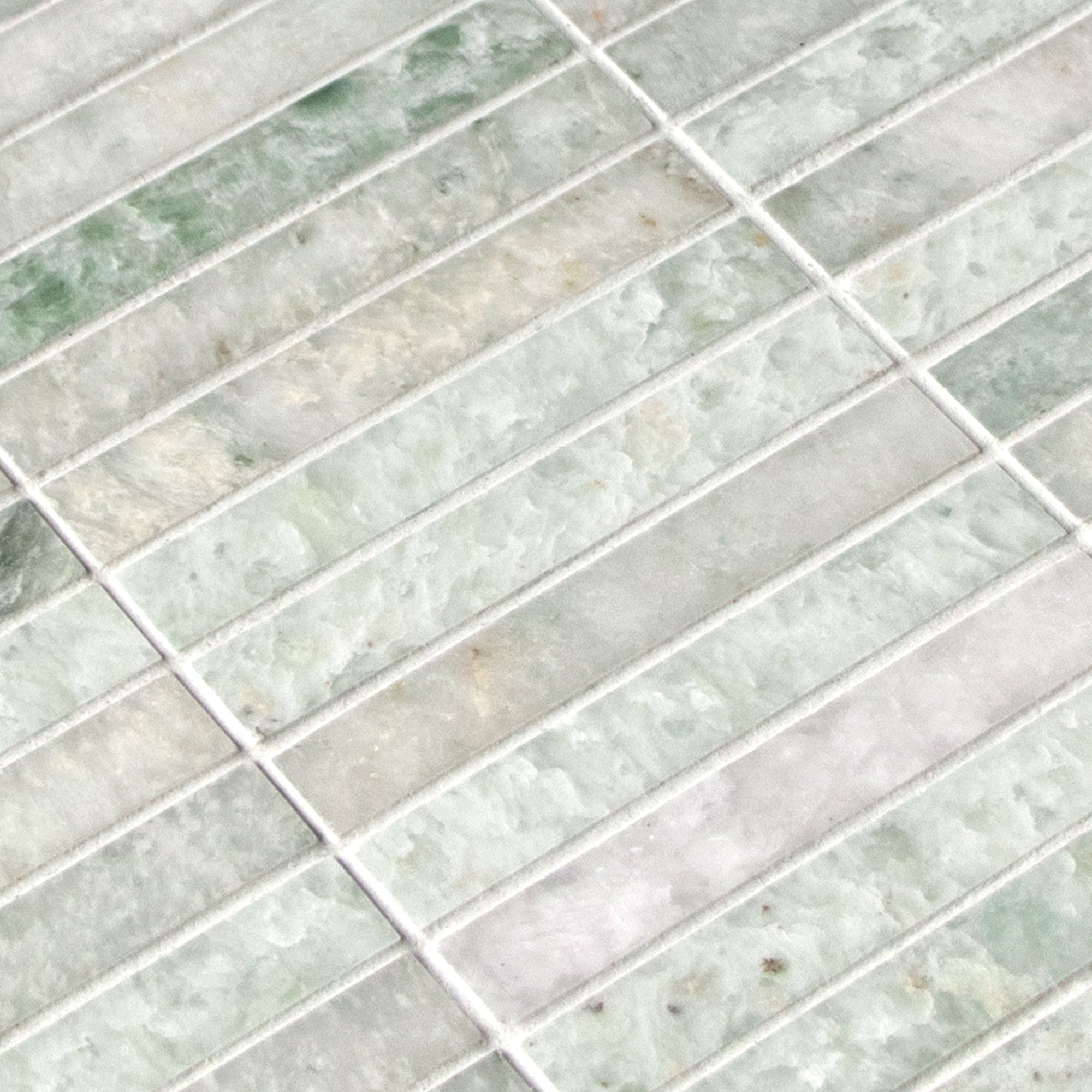 Stacked Green Natural Marble Floor and Wall Mosaic Tile
