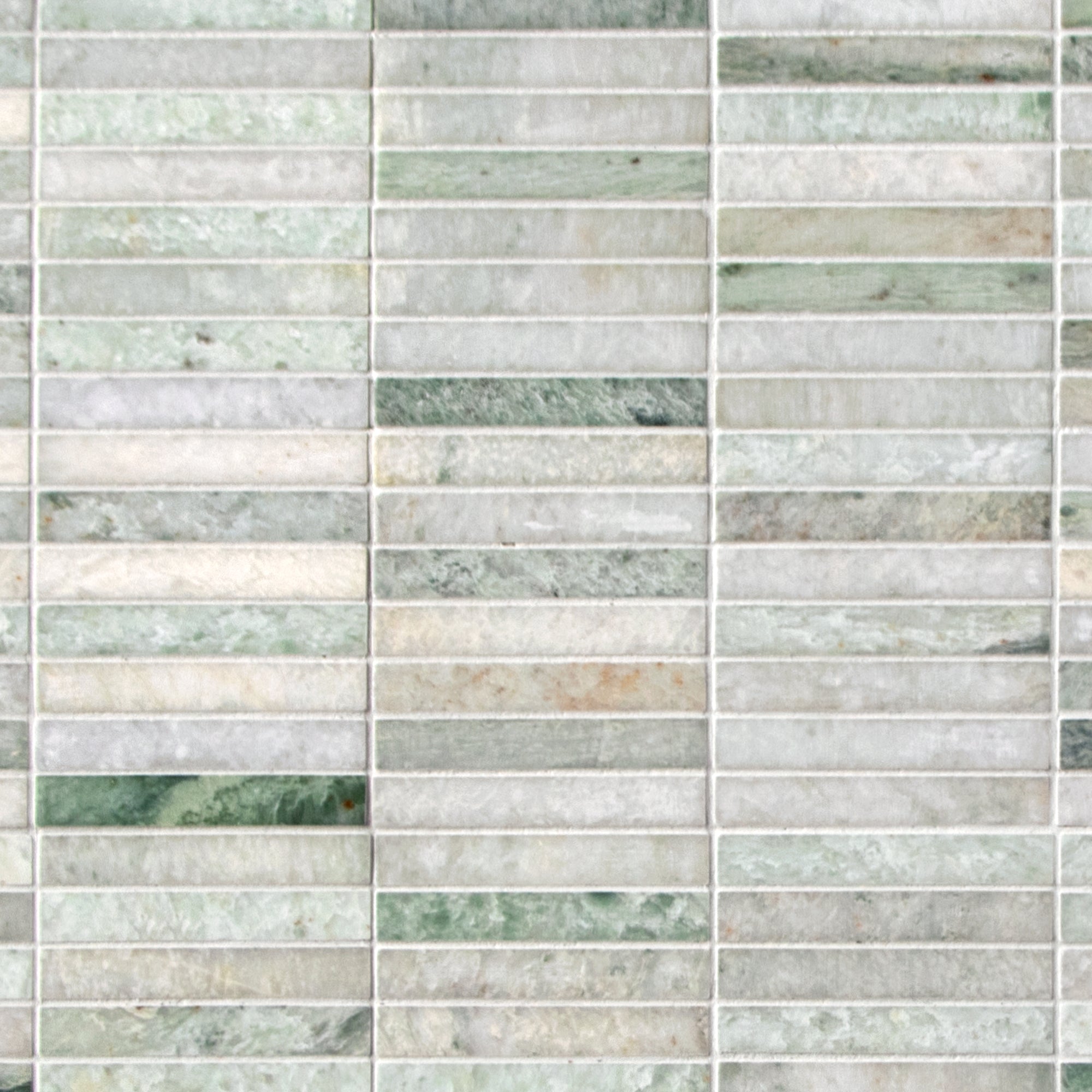 Stacked Green Natural Marble Floor and Wall Mosaic Tile