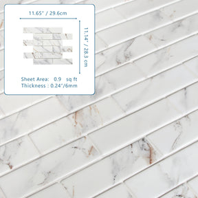 Subway Calacatta Gold Recycled Glass Floor And Wall Mosaic Tile
