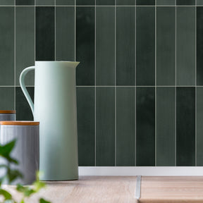 Green Stacked Peel and Stick Backsplash Tile