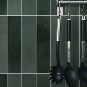 Green Stacked Peel and Stick Backsplash Tile