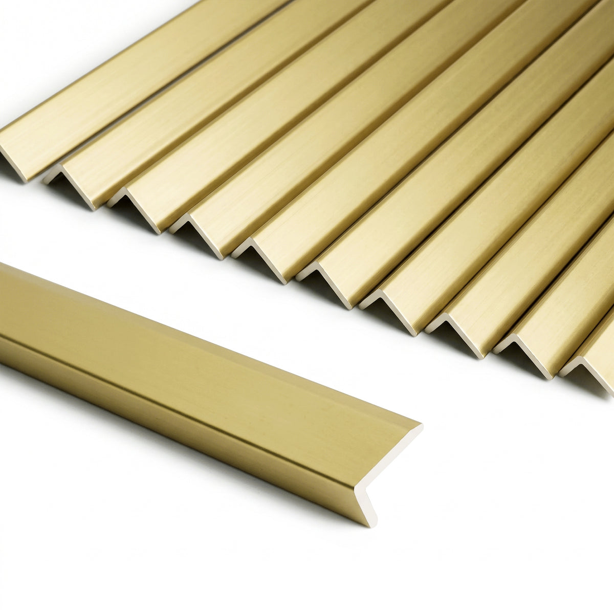 10 Pieces Aluminium Peel and Stick Backsplash Trim, 12Inch Shinny Gold