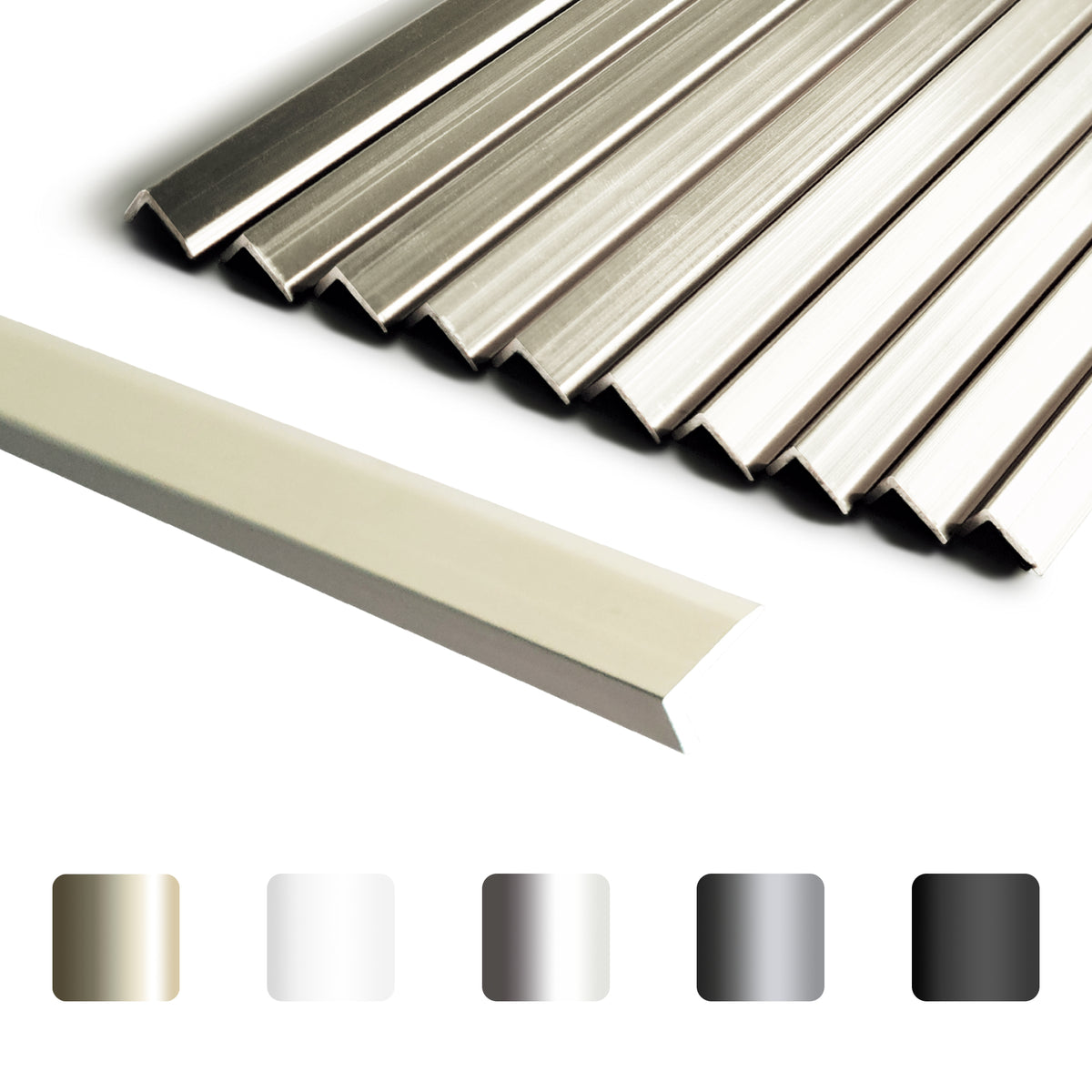 10 Pieces Aluminium Peel and Stick Backplash Trim, 12Inch Shinny Gold