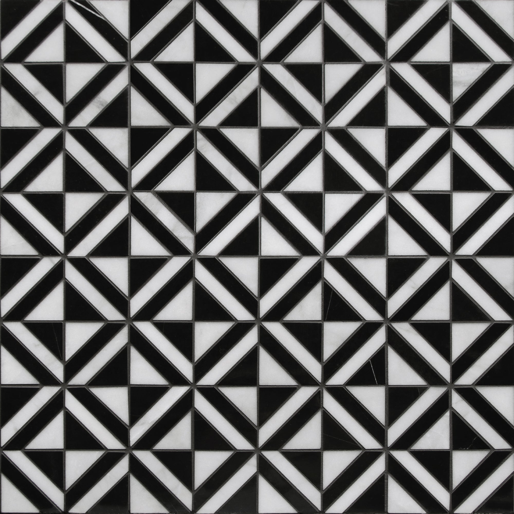 Diamond Carrara White and Black Marquina Natural Marble Floor and Wall Mosaic Tile