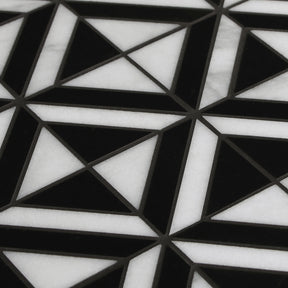 Diamond Carrara White and Black Marquina Natural Marble Floor And Wall Mosaic Tile