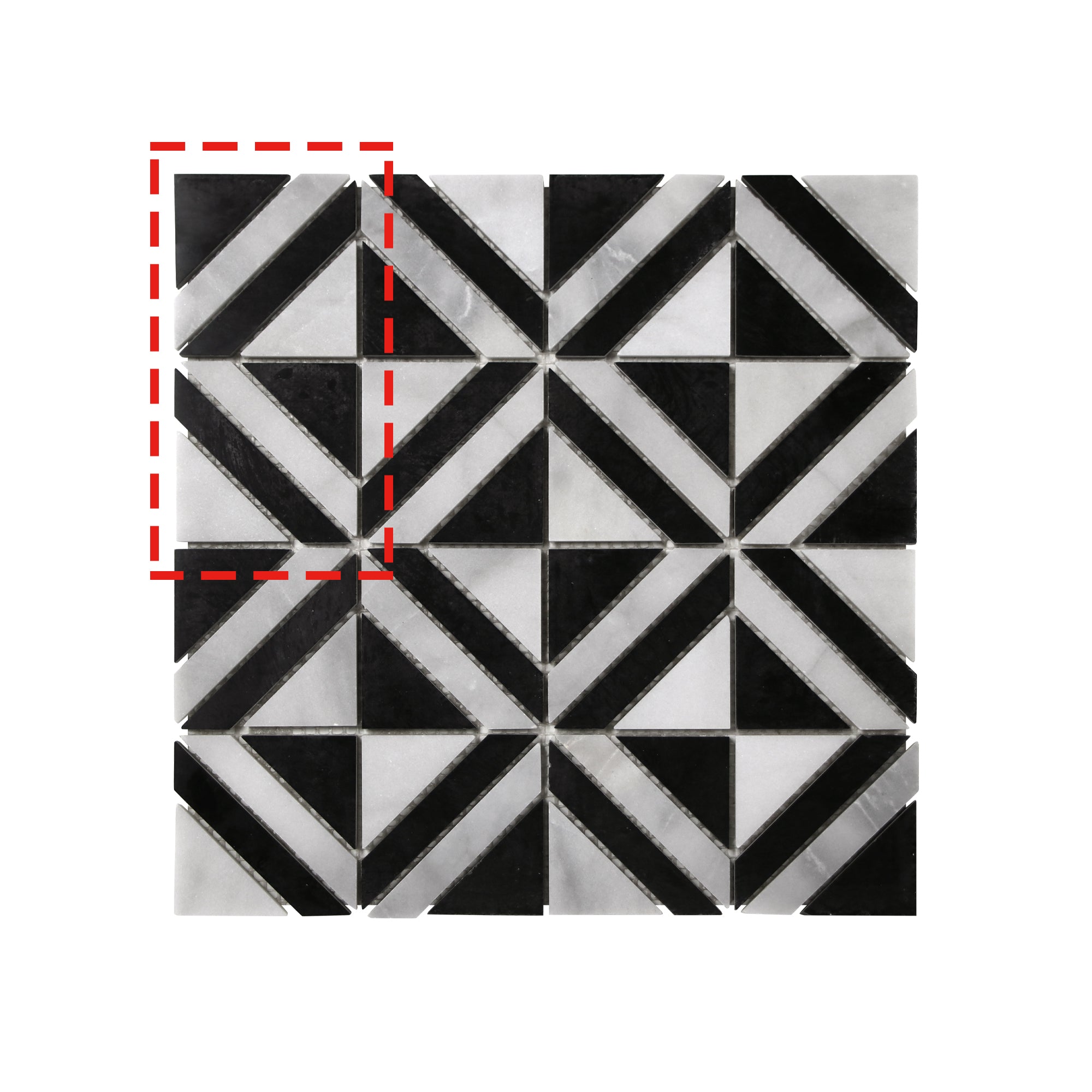 Diamond Carrara White and Black Marquina Natural Marble Floor and Wall Mosaic Tile