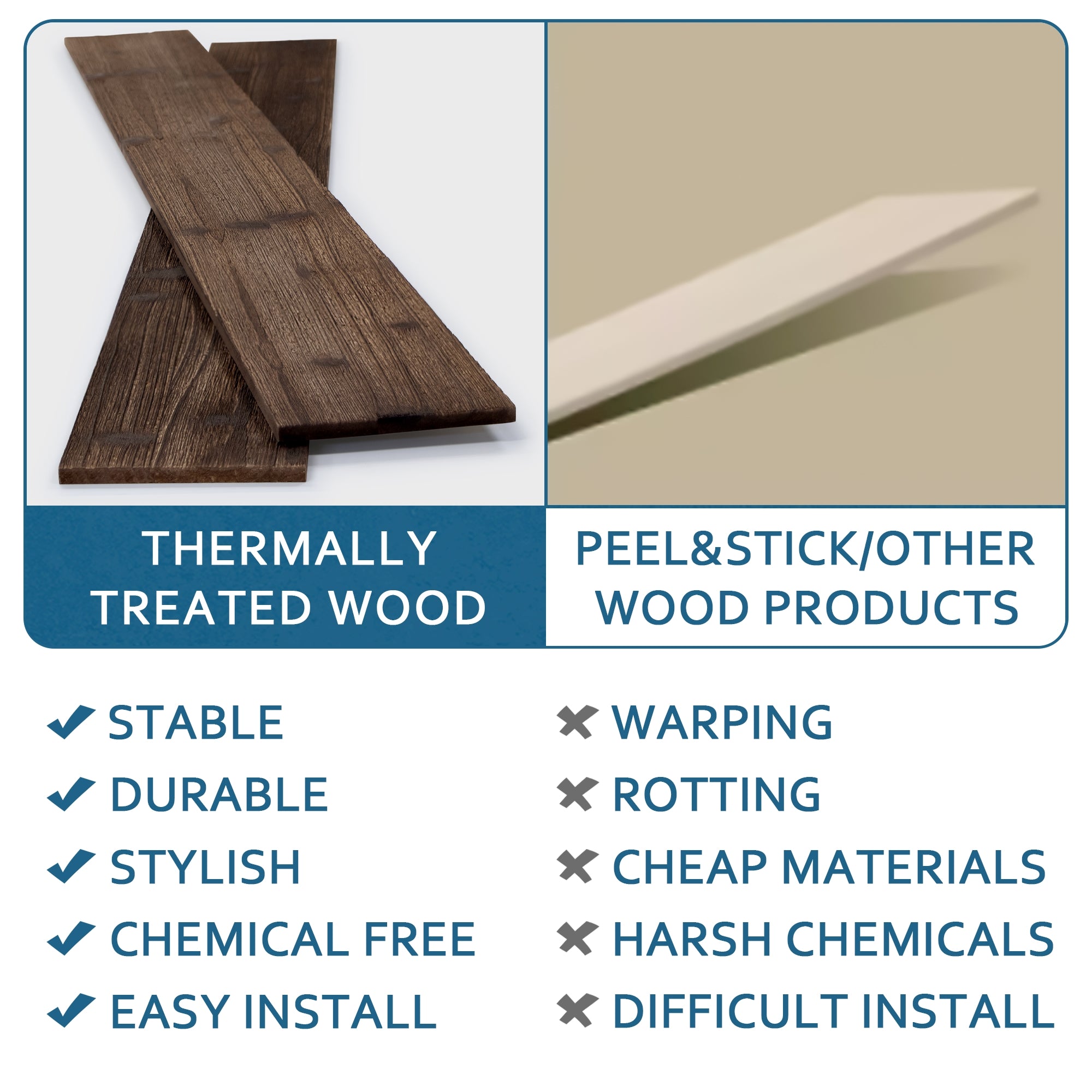 Brown Solid Barn Wood Wall Plank