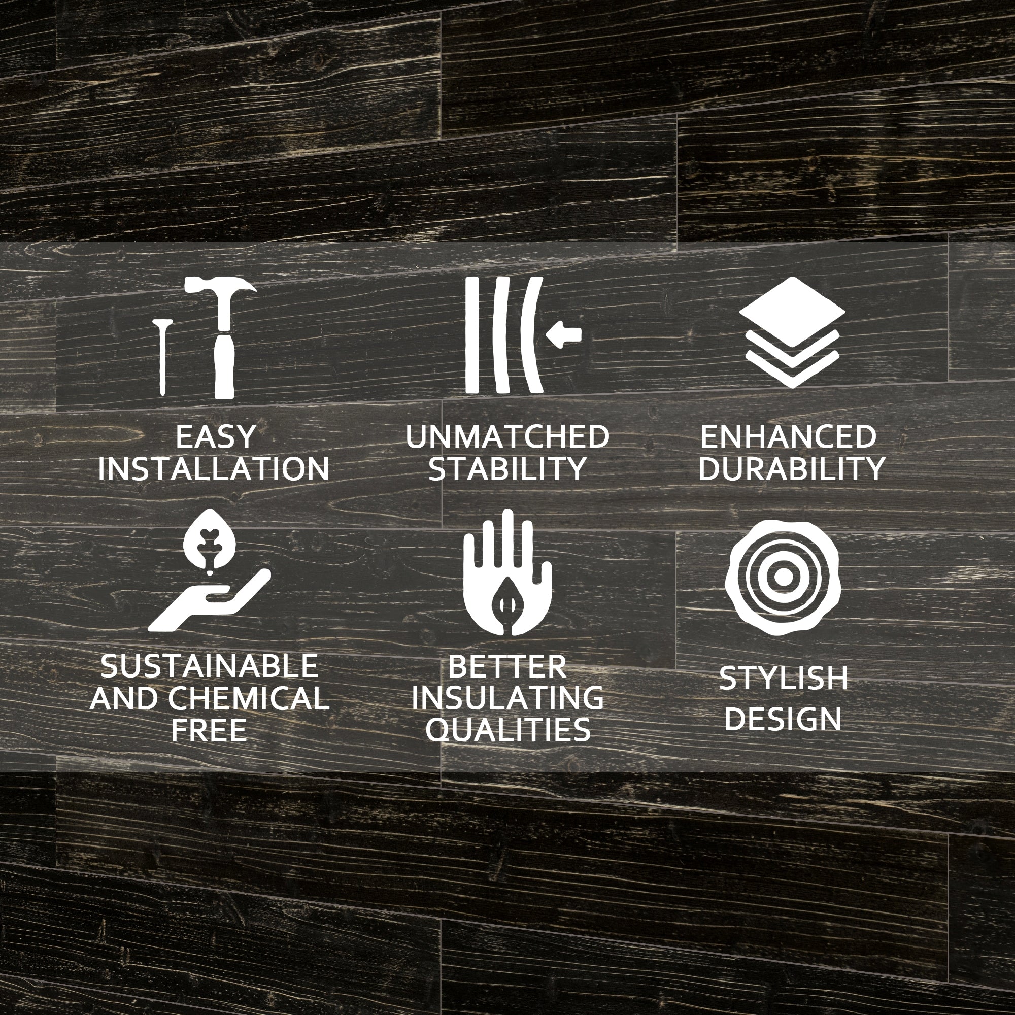 Charcoal Solid Barn Wood Wall Plank