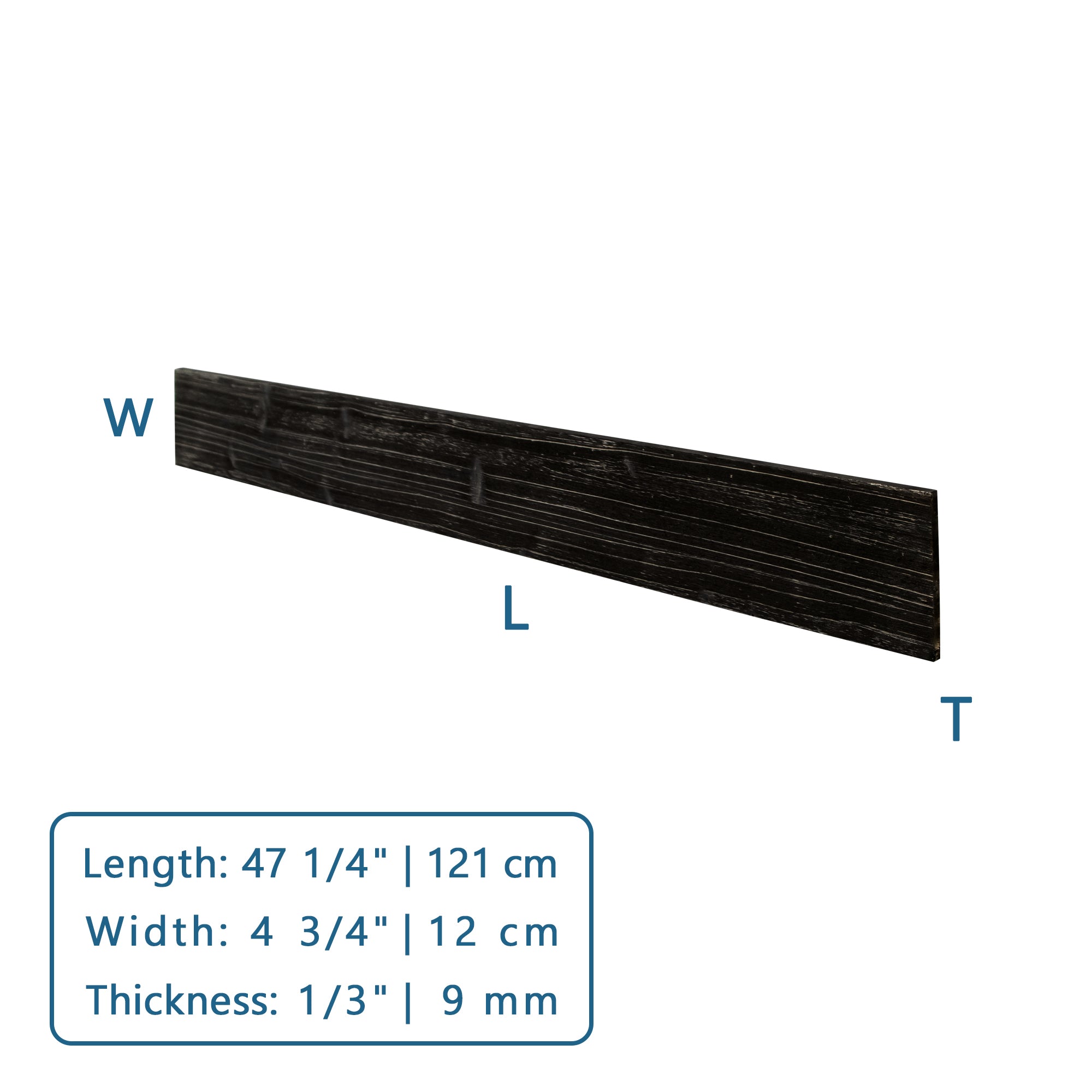 Charcoal Solid Barn Wood Wall Plank