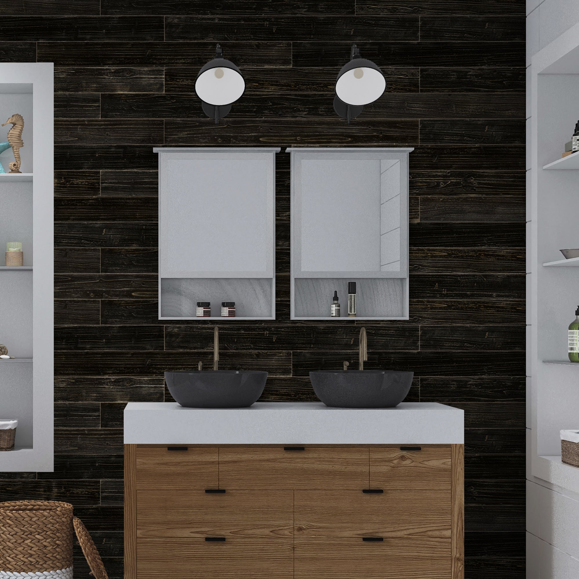 Charcoal Solid Barn Wood Wall Plank