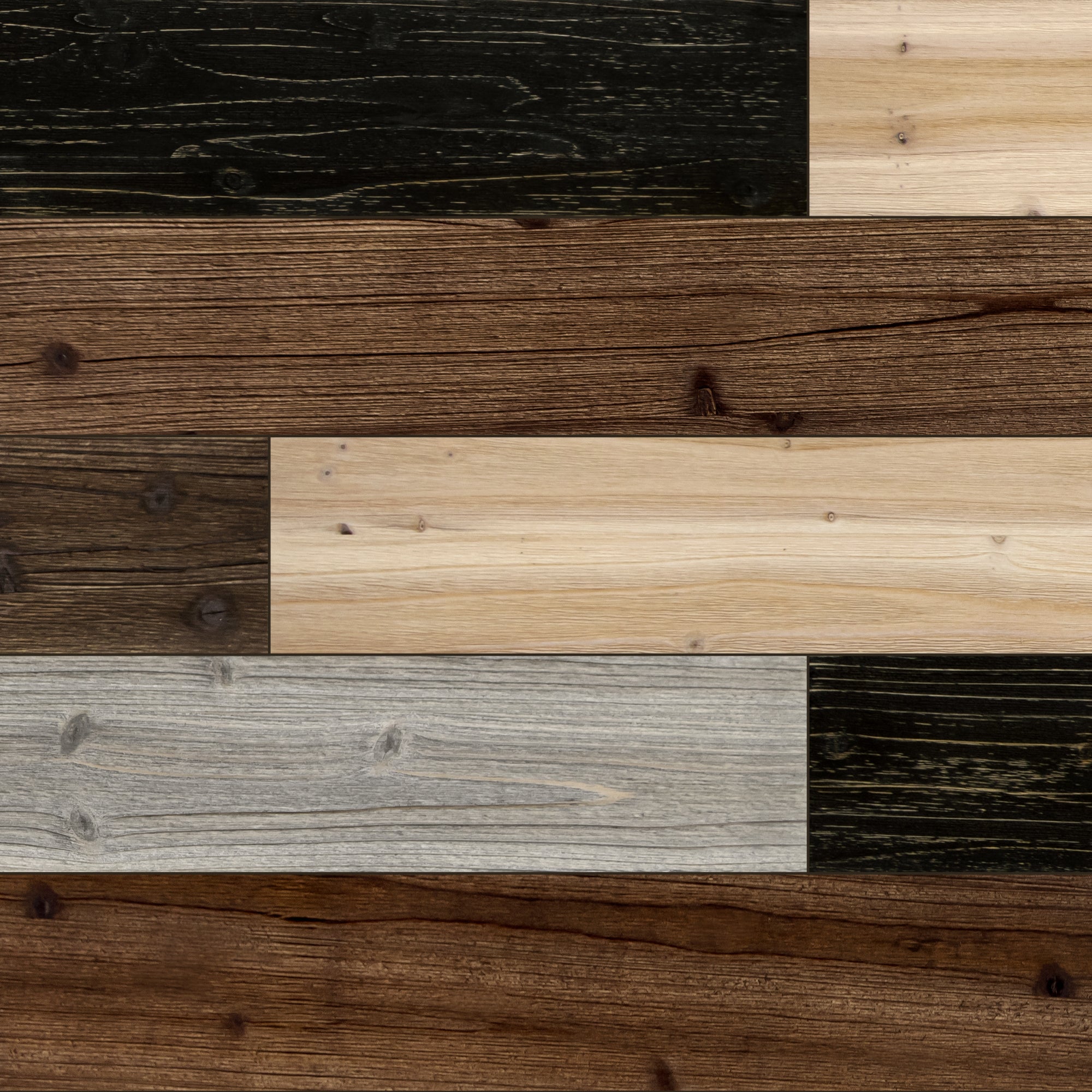 Mixed Dark Solid Barn Wood Wall Plank