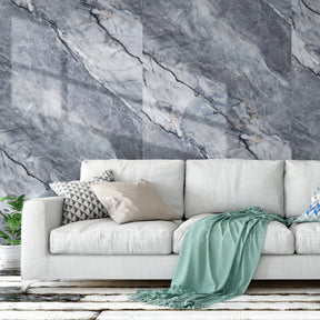 118" x 47" Pietra Grey Glossy Peel and Stick Wall Paneling Roll