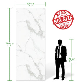 118" x 47" Carrara White Matte Peel and Stick Wall Paneling Roll