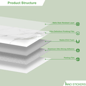 118" x 47" Carrara White Matte Peel and Stick Wall Paneling Roll