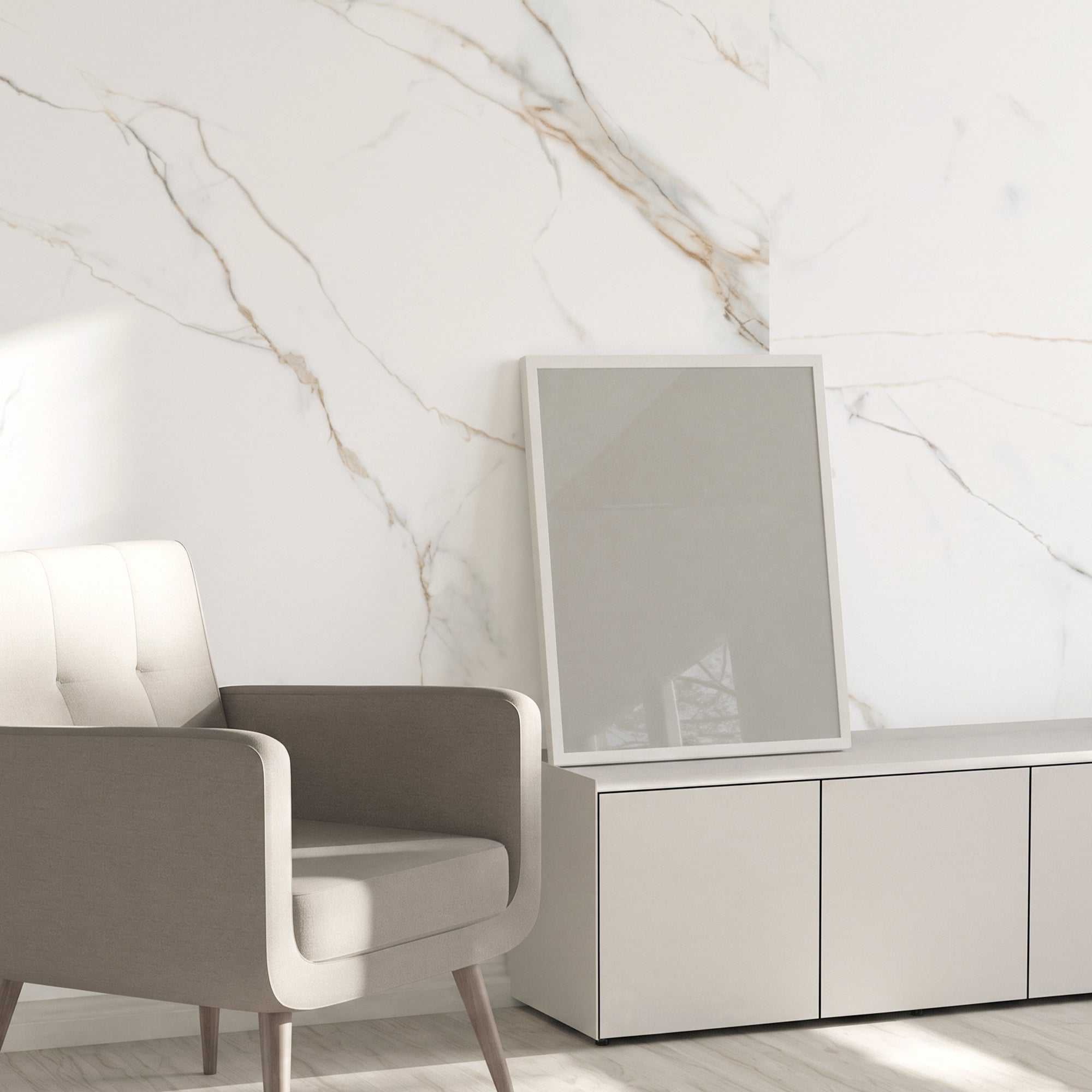 Matte Statuario Gold Peel and Stick Wall Paneling Roll