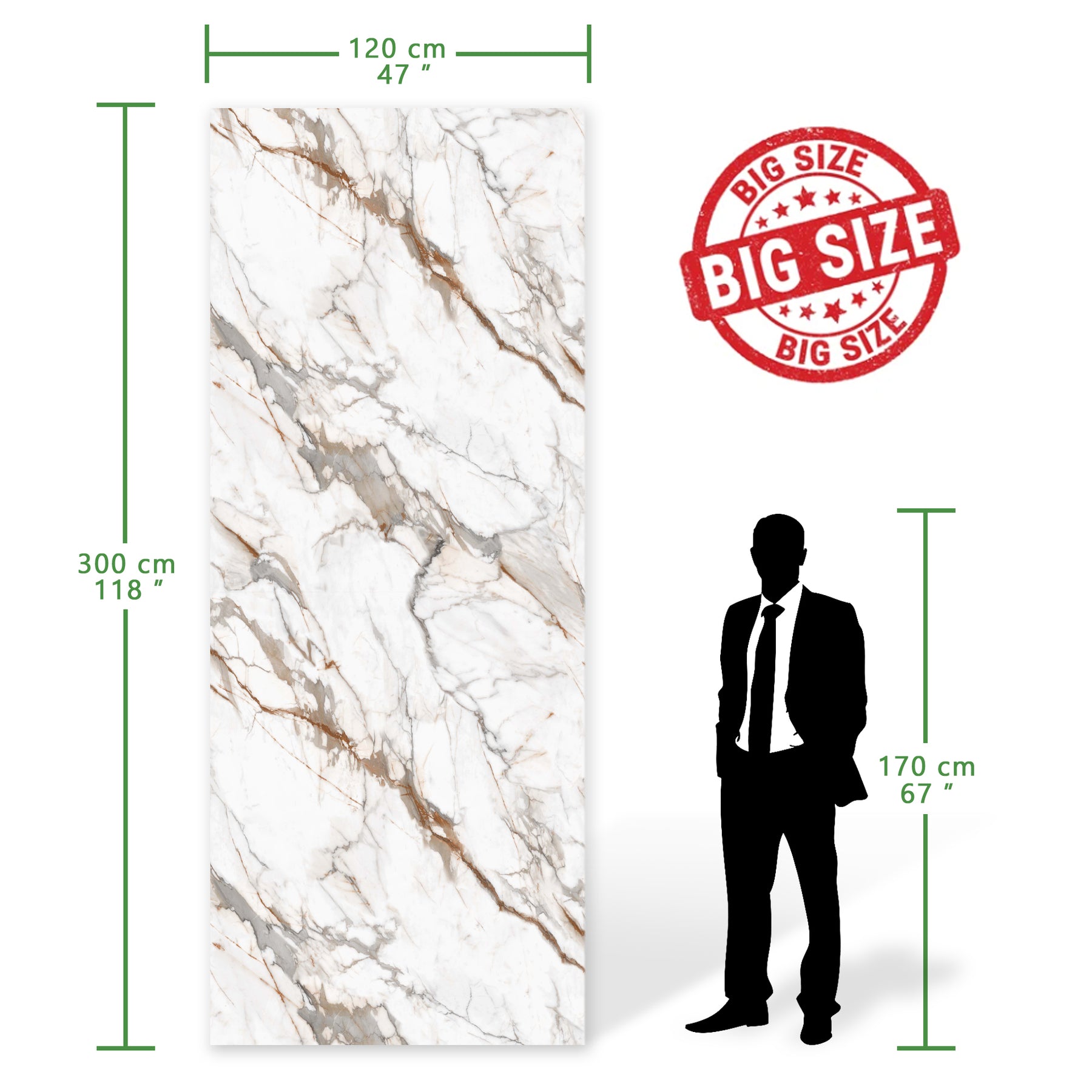 118" x 47" Calacatta Gold Glossy Peel and Stick Wall Paneling Roll