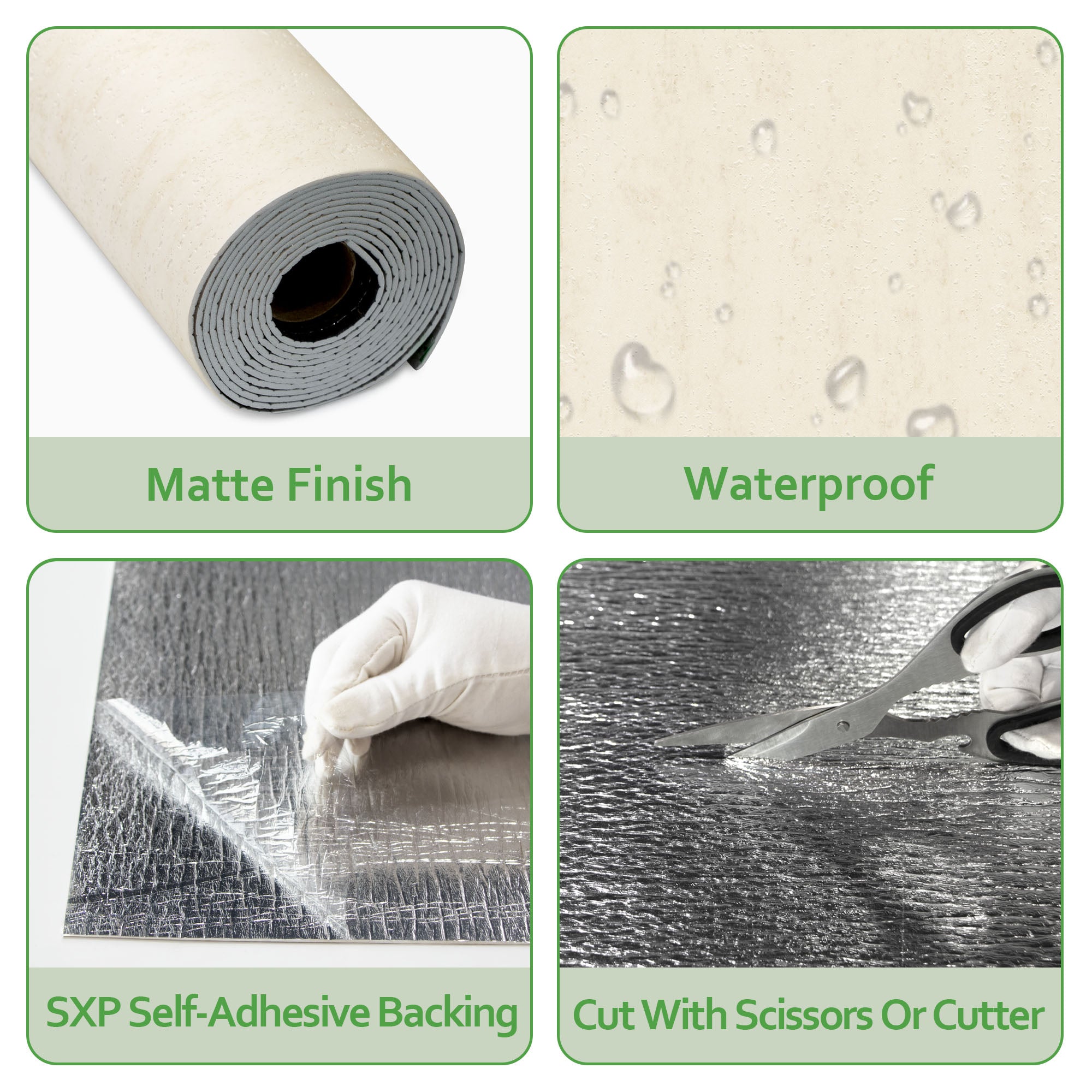 Matte Travertino Beige Peel and Stick Wall Paneling Roll
