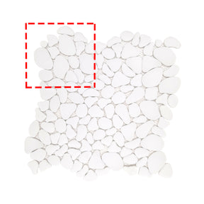 White Pebble 10.6"x10.6" Recycled Glass Floor And Wall Mosaic Tile