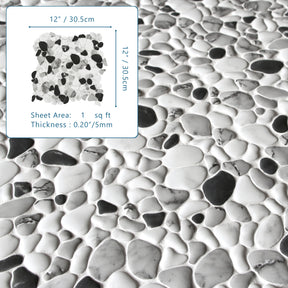 Pebble Grey Mix 12"x12" Recycled Glass Floor And Wall Mosaic Tile