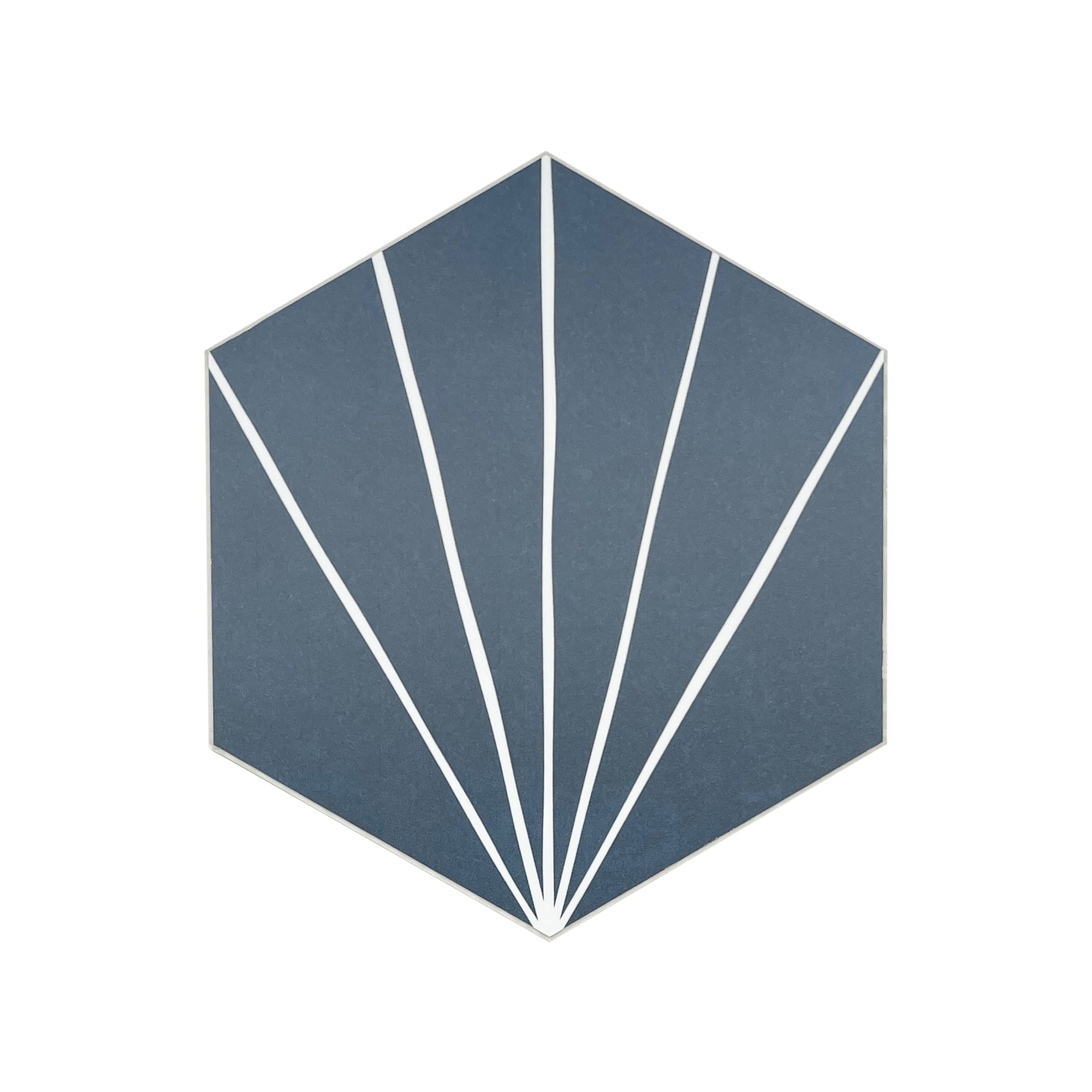 6x7'' Art Deco Hexagon Navy Peel and Stick Tile