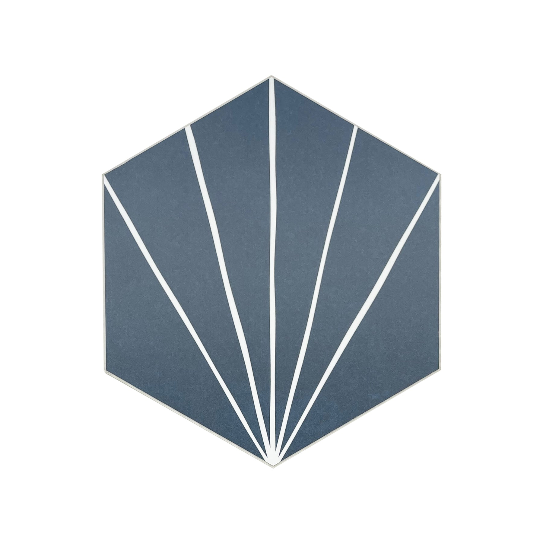 6x7'' Art Deco Hexagon Navy Peel and Stick Tile