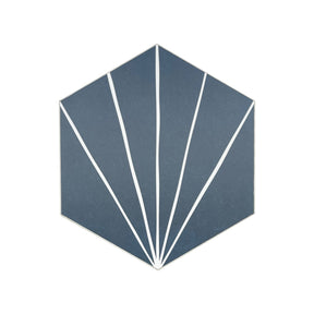 6x7'' Art Deco Hexagon Navy Peel and Stick Tile
