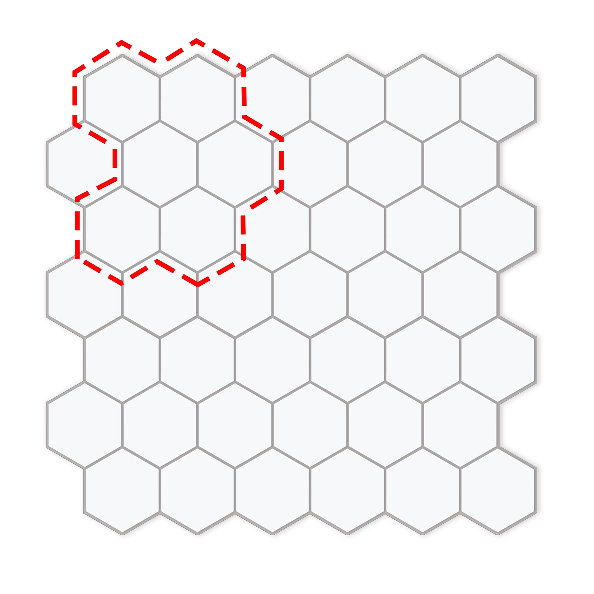 2'' Hexagon White Peel and Stick Tile